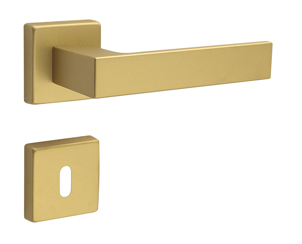 MANIGLIA KUBO  CODICE 1317/211B  F020 IN ALLUMINIO OTTONE SATINATO OPACO